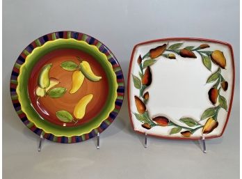 Two Plates With Pepper Decoration