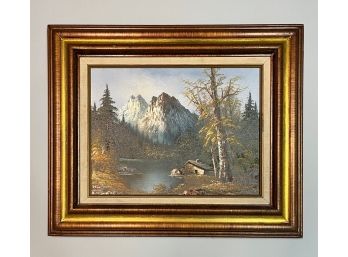 Unknown Artist Mountain Landscape On A Lake, Circa 1950