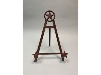 Red Metal Stand With Star Decoration