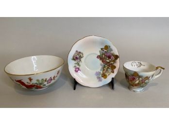Probably Japanese Porcelain Cup And Saucer With Bowl