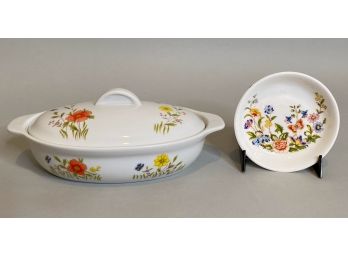 Country Flowers By Andrea Cookware With Aynsley Trinket Dish