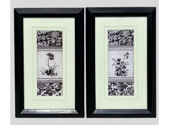 Pair Of Black And White Botanical Art Prints