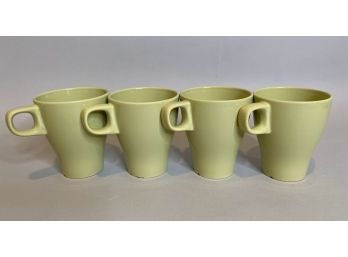 Four Ikea Green Fargrik Mugs