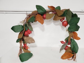 Garland / Swag - Nice Quality With Pomegranates, Large Leaves And Grapevine Base