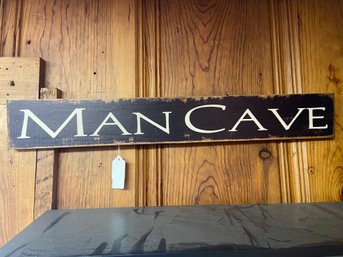 Wooden ' Man Cave' Sign With Distressed Painted Finish