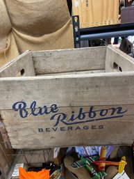 Blue Ribbon Beverages Wooden Crate