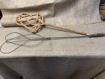 Vintage Rug Beater Pair - Ornate And Solid Condition
