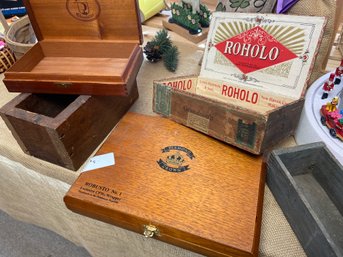 Vintage Wood Boxes - Cigar, Chocolate