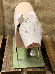 Adorable Bobble Head Metal Pig