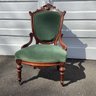 Victorian Gothic Revival Side Chair With Original Brass Casters