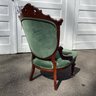 Victorian Gothic Revival Side Chair With Original Brass Casters