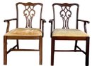 Pair Chippendale Style Armchairs - Signed 'Statesville Chair Co., High Point NC'