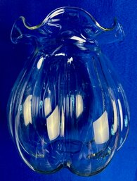 Gourd Shaped Glass Vase With Ruffle Edge