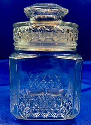 Glass Storage Jar Lidded Canister - Signed 'Koeze's'