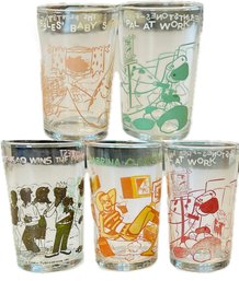 Collectible Vintage Cartoon Glasses - 'Archie, Flintstones, Sabrina The Teenage Witch' - All Signed On Base