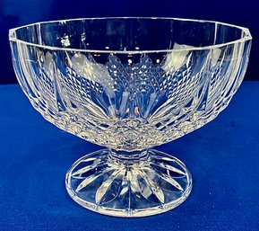 Heavy Weight Cut Crystal Pedestal Base Compote Trophy Piece