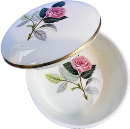 Porcelain Trinket Box - Signed 'Wedgwood Hathaway Rose'