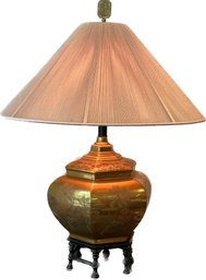 Lovely Chinese Style Lamp On Stand With Pleated Shade