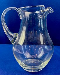 Vintage Glass Water Pitcher - Pontil Mark On Base
