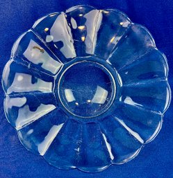 Vintage Val Saint Lambert Large Crystal Serving Platter - Signed 'Val'