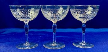 Vintage Cut Crystal Champagne Coupes