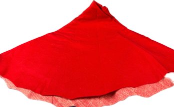 Red Felt Tree Skirt With Scalloped Edge