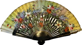 Beautiful Vintage Hand Painted Fan