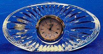 Waterford Cut Crystal Clock - Signed 'Waterford' With Original Tag