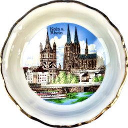 German Porcelain Koln A Rhein Souvenir Plate Signed Konst