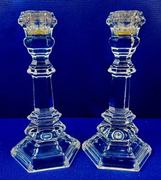 Tiffany & Co Crystal Candle Holders - Signed 'Tiffany & Co'