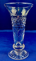 Stuart English Cut Crystal Vase - Signed 'Stuart'