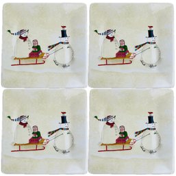 Oneida Snowmates 8x8 Plates - Set Of Four