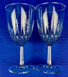 Stemmed Wine Glasses With Cut Glass Design