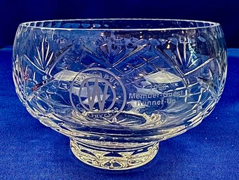 Cut Crystal Bowl With Trophy Engraving