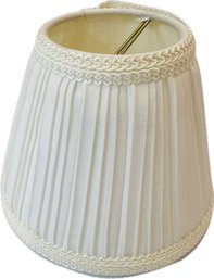 Small Pleated Candelabra Lamp Shade With Gimp Trim-  Approx. 4.25' Height X 5' Width - Neutral Color