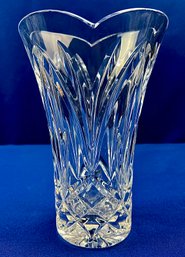 Waterford Cut Crystal Vase With Scalloped Rim - Signed 'Waterford'