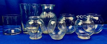 Collection Of Clear Glass Vases