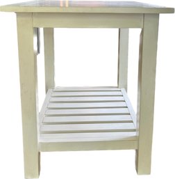 Cream Colored End Table - 27 Inches Deep X 21 Inches Wide  X 24 1/2 Inches High