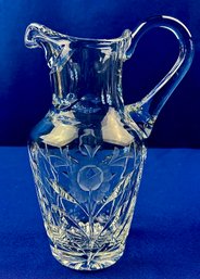 Vintage Cut Crystal Bar Pitcher - Heavyweight Quality Piece