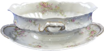 Vintage Theodore Haviland Limoges Porcelain Gravy Boat - 8.5' - Signed 'Theodore Haviland Limoges France'