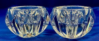 Set Of Cut Crystal Tapered Candle Holders Or Votives