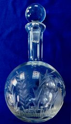 Vintage Cut Crystal Decanter - Lily Of The Valley Pattern