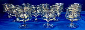 Cut Crystal Shrimp Cocktail Glasses With Complete Set Of Additional Glass Inserts - Elegant!