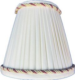 Custom Made Silk Pleated Candelabra Lamp Shade With Coordinating Rope Twist Borders