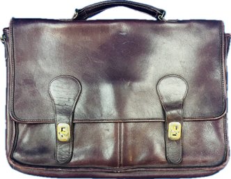 Vintage Coach Leather Saddle Bag Style Briefcase With Strap