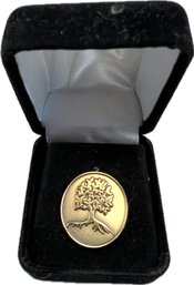 Tree Of Life Gold-Tone Lapel Pin In Original Velveteen Gift Box