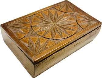 Vintage Carved Wooden Trinket Box