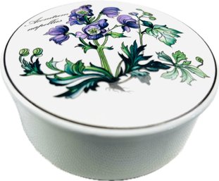 Villeroy & Boch Round Porcelain Trinket Box - Botanica Aconitum Napellus Floral