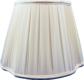 Custom Naomi Di Gavriel Silk Pleated Lamp Shade With Serpintine Border - Signed 'Naomi Di Gavriel'