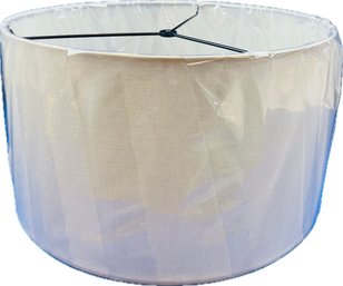 New! Never Used! White Linen Drum Shade - Approx 9.5' In Length